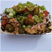 Gereserveerd met vegan knoflook en srirachamayo